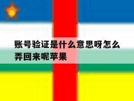 账号验证是什么意思呀怎么弄回来呢苹果