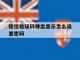短信验证码弹出显示怎么设置密码