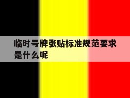 临时号牌张贴标准规范要求是什么呢