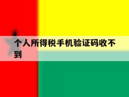 个人所得税手机验证码收不到