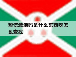 短信激活码是什么东西呀怎么查找