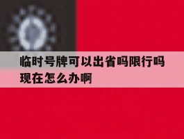 临时号牌可以出省吗限行吗现在怎么办啊的简单介绍