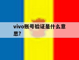 vivo账号验证是什么意思?