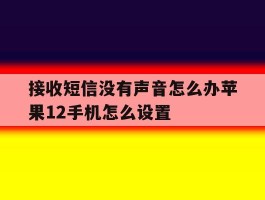 接收短信没有声音怎么办苹果12手机怎么设置