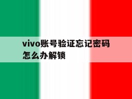 vivo账号验证忘记密码怎么办解锁