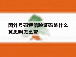 国外号码短信验证码是什么意思啊怎么查