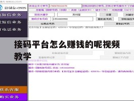 接码平台怎么赚钱的呢视频教学
