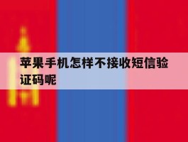 苹果手机怎样不接收短信验证码呢
