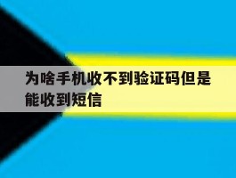 为啥手机收不到验证码但是能收到短信