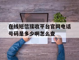 在线短信接收平台官网电话号码是多少啊怎么查