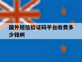 国外短信验证码平台收费多少钱啊