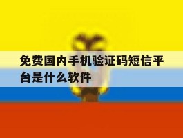 免费国内手机验证码短信平台是什么软件