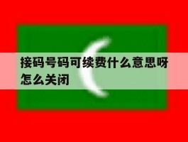 接码号码可续费什么意思呀怎么关闭