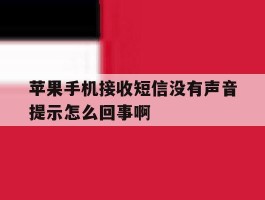 包含苹果手机接收短信没有声音提示怎么回事啊的词条