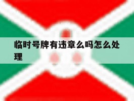 临时号牌有违章么吗怎么处理
