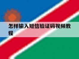 怎样输入短信验证码视频教程