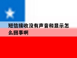 短信接收没有声音和显示怎么回事啊