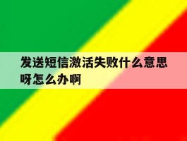 包含发送短信激活失败什么意思呀怎么办啊的词条