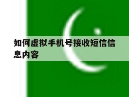 如何虚拟手机号接收短信信息内容