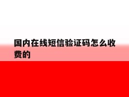 国内在线短信验证码怎么收费的