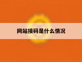 网站接码是什么情况