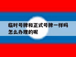 临时号牌和正式号牌一样吗怎么办理的呢
