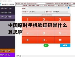 中国临时手机验证码是什么意思啊