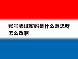 账号验证密码是什么意思呀怎么改啊