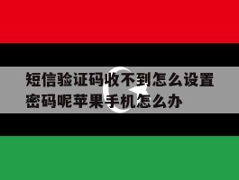短信验证码收不到怎么设置密码呢苹果手机怎么办的简单介绍