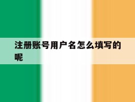 注册账号用户名怎么填写的呢