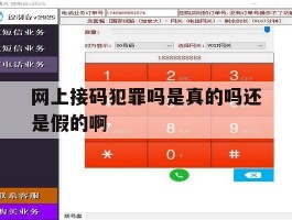 网上接码犯罪吗是真的吗还是假的啊的简单介绍