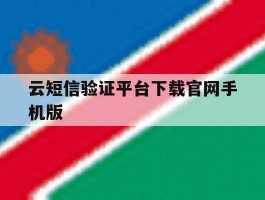 云短信验证平台下载官网手机版的简单介绍