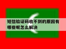 短信验证码收不到的原因有哪些呢怎么解决的简单介绍