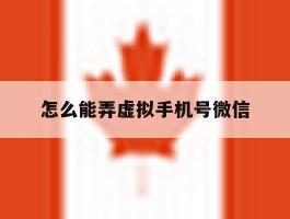 怎么能弄虚拟手机号微信