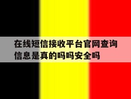 在线短信接收平台官网查询信息是真的吗吗安全吗