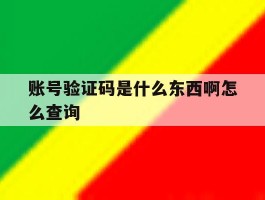 关于账号验证码是什么东西啊怎么查询的信息