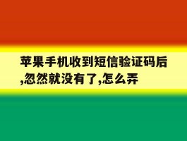 苹果手机收到短信验证码后,忽然就没有了,怎么弄的简单介绍