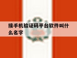 接手机验证码平台软件叫什么名字