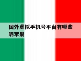 国外虚拟手机号平台有哪些呢苹果