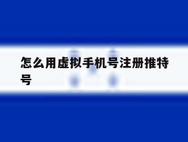 怎么用虚拟手机号注册推特号