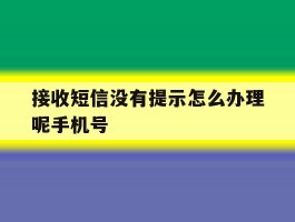 接收短信没有提示怎么办理呢手机号