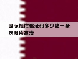 关于国际短信验证码多少钱一条呀图片高清的信息