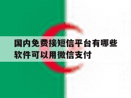包含国内免费接短信平台有哪些软件可以用微信支付的词条