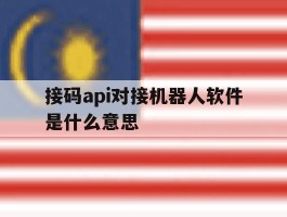 接码api对接机器人软件是什么意思