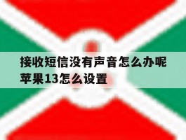 关于接收短信没有声音怎么办呢苹果13怎么设置的信息