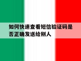 关于如何快速查看短信验证码是否正确发送给别人的信息