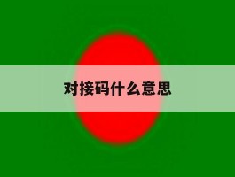 对接码什么意思