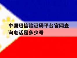 中国短信验证码平台官网查询电话是多少号