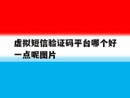 虚拟短信验证码平台哪个好一点呢图片