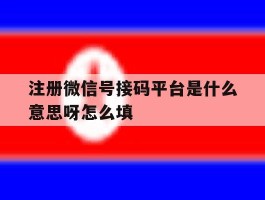 注册微信号接码平台是什么意思呀怎么填